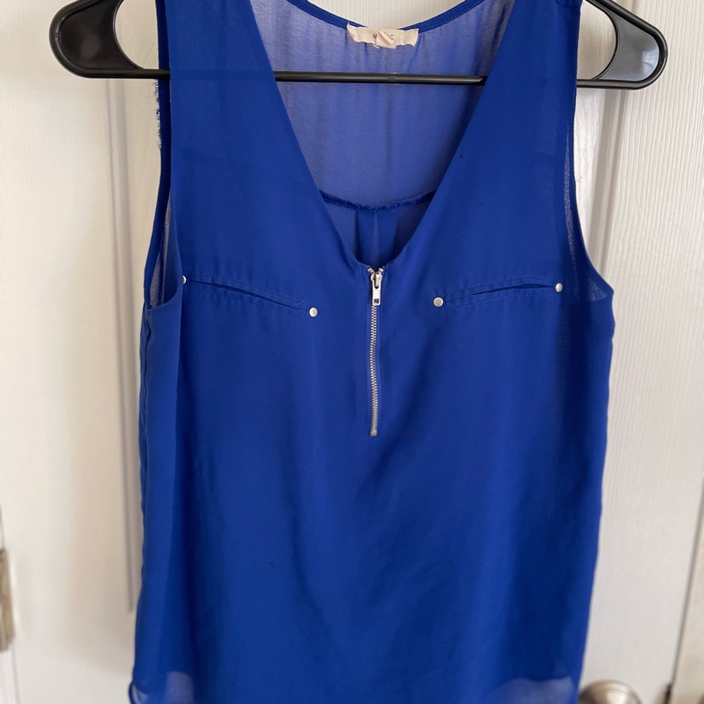 Sheer short sleeve blouse